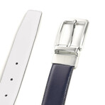 Classic Model 430/32 Buckle 4835 - Reversible // Navy Blue + White (34)