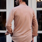 Aaron Long Sleeve Button-Up Shirt // Beige (L)