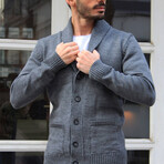 Jacob Button-Up Cardigan // Smoked (L)