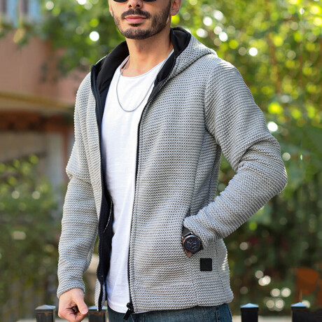Ryan Zip-Up Cardigan // Light Gray (XS)