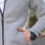 Ryan Zip-Up Cardigan // Light Gray (L)
