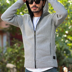 Ryan Zip-Up Cardigan // Light Gray (L)