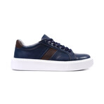 Grady Sneaker // Navy Blue + Brown + White (Euro: 44)