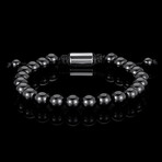 Onyx Stone Adjustable Bead Bracelet // 8"