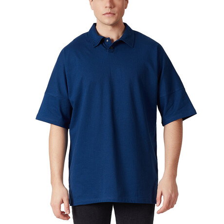 Ryder Oversized Polo Shirt // Indigo (XS)