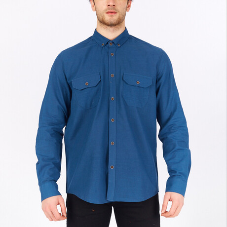 Neil Long Sleeve Button Down Shirt // Indigo (XS)