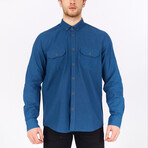 Neil Long Sleeve Button Down Shirt // Indigo (L)