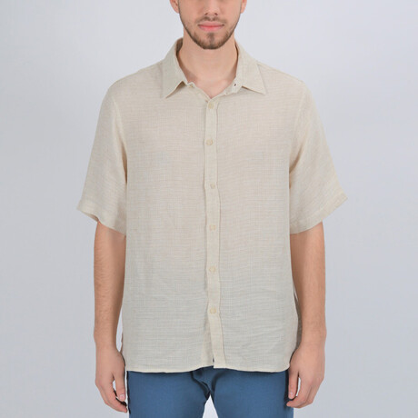 Oliver Short Sleeve Button Down Shirt // Stone (XS)