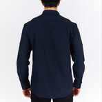 Ryan Long Sleeve Button Down Shirt // Navy Blue (2XL)