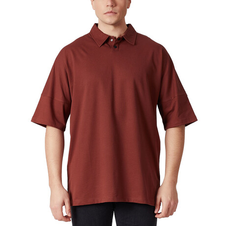 Owen Oversized Polo Shirt // Brown (XS)