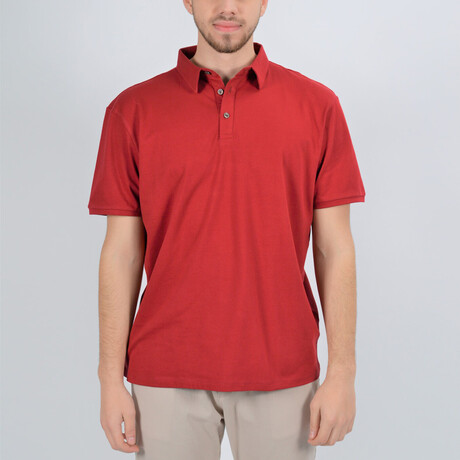 George Short Sleeve Polo Shirt // Claret Red (XS)