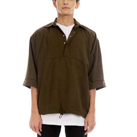 Trevor Oversized Polo Shirt // Brown (XS)