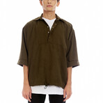 Trevor Oversized Polo Shirt // Brown (XS)