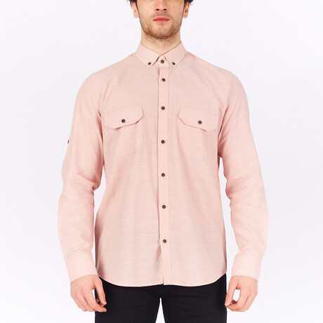Pierce Long Sleeve Button Down Shirt // Powder (XS)