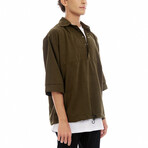 Trevor Oversized Polo Shirt // Brown (XS)