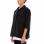 Warren Oversized Polo Shirt // Black (S)
