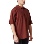Owen Oversized Polo Shirt // Brown (S)