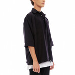 Warren Oversized Polo Shirt // Black (S)