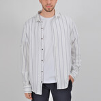 Jason Long Sleeve Button Down Shirt // White + Navy Blue (XS)