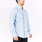 Drake Long Sleeve Button Down Shirt // Blue (L)