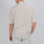 Lucas Short Sleeve Button Down Shirt // Stone + Red (S)