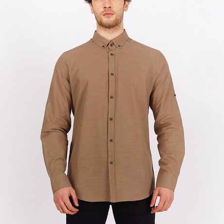 Daniel Long Sleeve Button Down Shirt // Brown (XS)