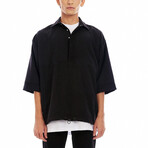 Warren Oversized Polo Shirt // Black (S)
