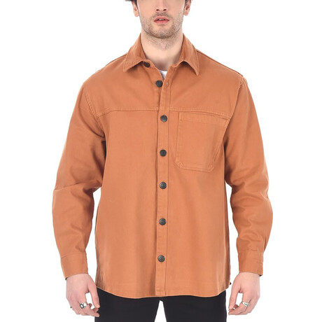 Asher Long Sleeve Button Down Shirt // Burnt Orange (XS)