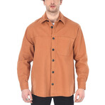Asher Long Sleeve Button Down Shirt // Burnt Orange (M)