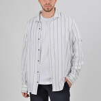 Jason Long Sleeve Button Down Shirt // White + Navy Blue (XS)