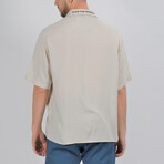 James Short Sleeve Button Down Shirt // Stone (M)