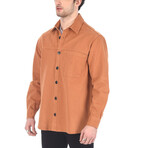 Asher Long Sleeve Button Down Shirt // Burnt Orange (M)