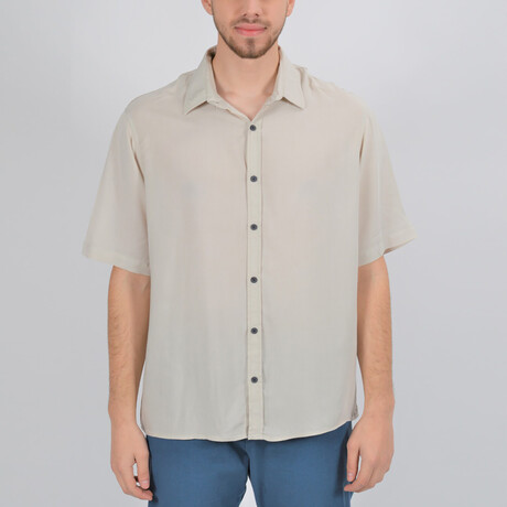 James Short Sleeve Button Down Shirt // Stone (XS)