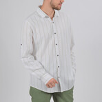 Sean Long Sleeve Button Down Shirt // White + Stone (XS)