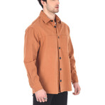 Asher Long Sleeve Button Down Shirt // Burnt Orange (M)
