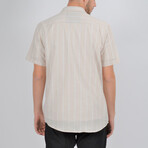 Noah Short Sleeve Button Down Shirt // Stone + White (M)