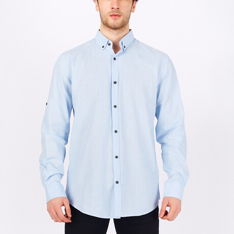 Drake Long Sleeve Button Down Shirt // Blue (XS)