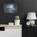 Massachusetts License Plate Map by Design Turnpike (12"H x 16"W x 0.13"D)