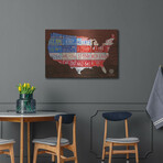 USA Flag Map by Design Turnpike (12"H x 16"W x 0.13"D)