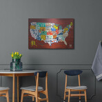 License Plate Map USA by Design Turnpike (12"H x 16"W x 0.13"D)