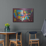 License Plate Map Usa Large by Design Turnpike (12"H x 16"W x 0.13"D)