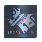 Texas License Plate Map by Design Turnpike (12"H x 12"W x 0.13"D)
