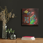 Michigan License Plate Map Large by Design Turnpike (12"H x 12"W x 0.13"D)