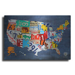 USA Map by Design Turnpike (12"H x 16"W x 0.13"D)