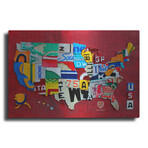 License Plate Map Miniature by Design Turnpike (12"H x 16"W x 0.13"D)