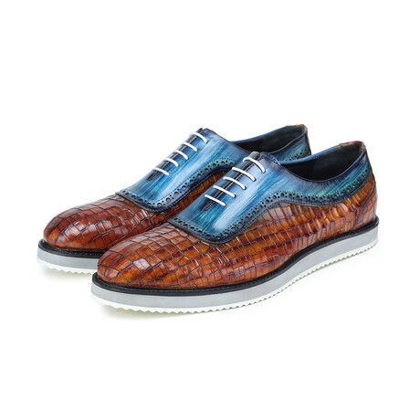 Oxford Sneaker // Croc Brown + Blue (US: 8)