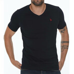 Set of 5 V-Neck T-Shirts // White + Anthracite + Dark Blue + Black + Burgundy (XXL)