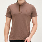 Short Sleeve Henley // Brown (S)