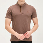 Short Sleeve Henley // Brown (S)