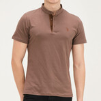 Short Sleeve Henley // Brown (S)